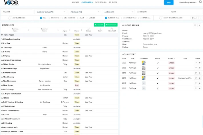 An angular based CRM system for the Ads Customer management backed by the APIs built on CodeIgniter.